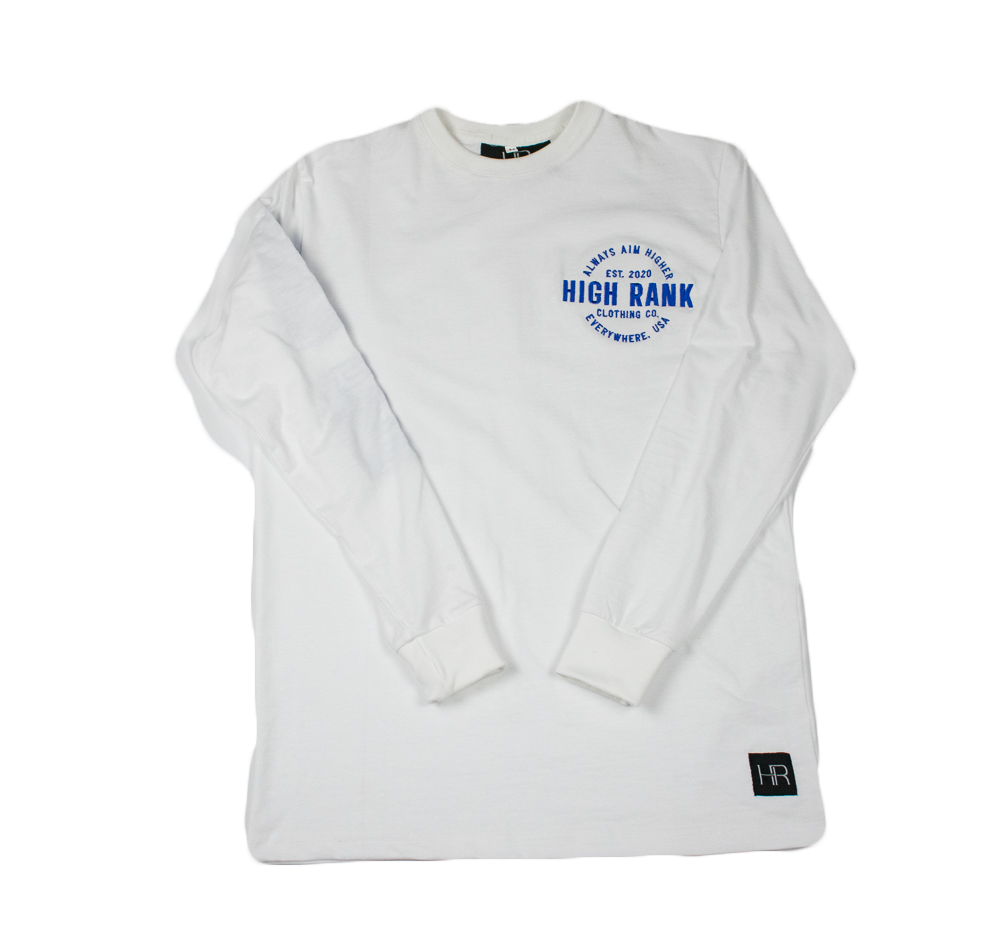 Superior Long Sleeve T-Shirt White/ Blue